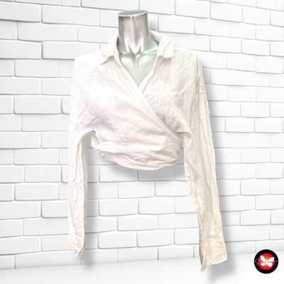 **HOY** Blusa cropped cruzada de lino ZARA Talla M