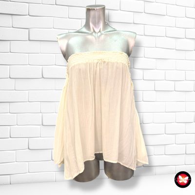 Blusa de bambula palabra de honor con mangas SISTEMACTION Talla M