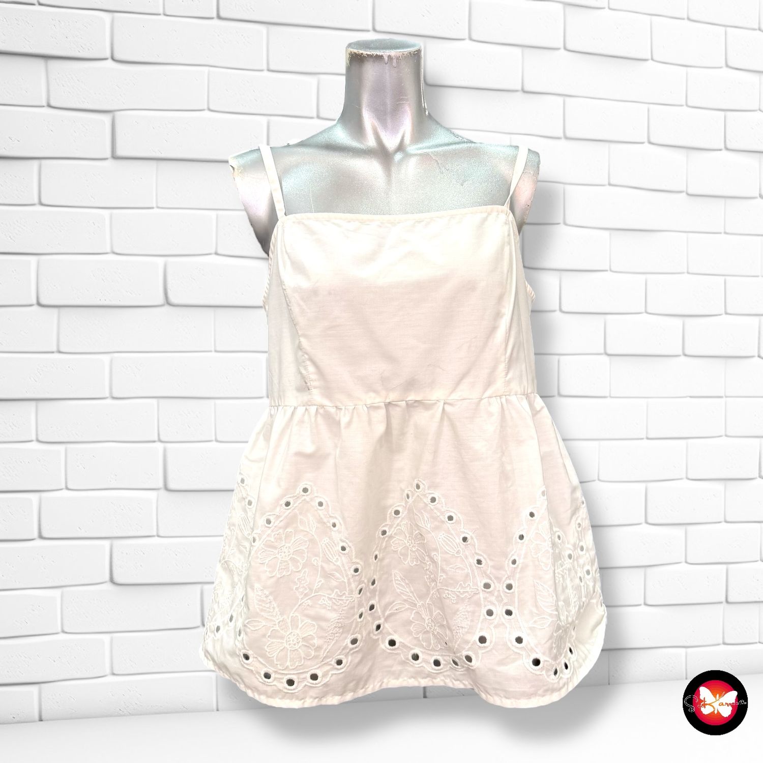 Blusa de tirantes con broderie PRIMARK Talla 40