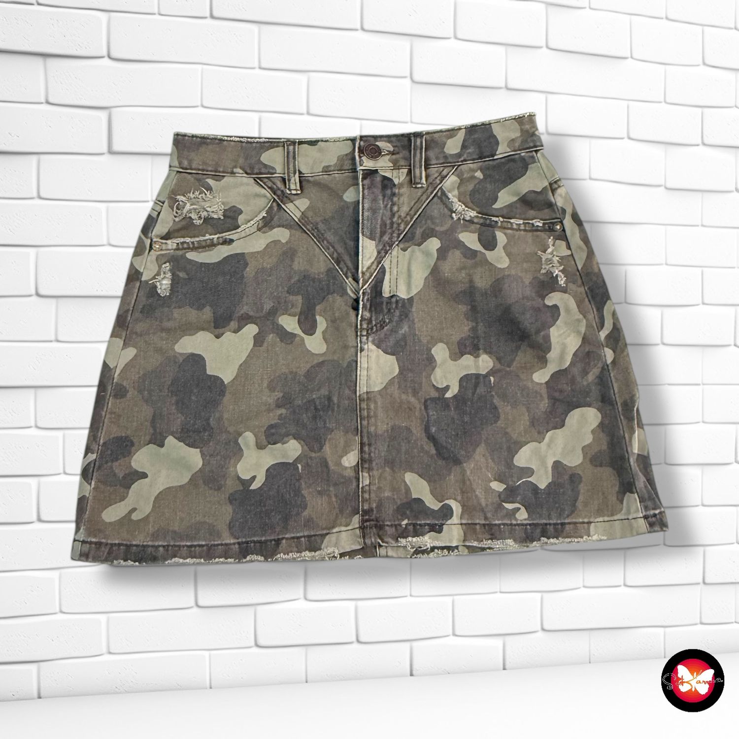Falda vaquera militar STRADIVARIUS Talla 36