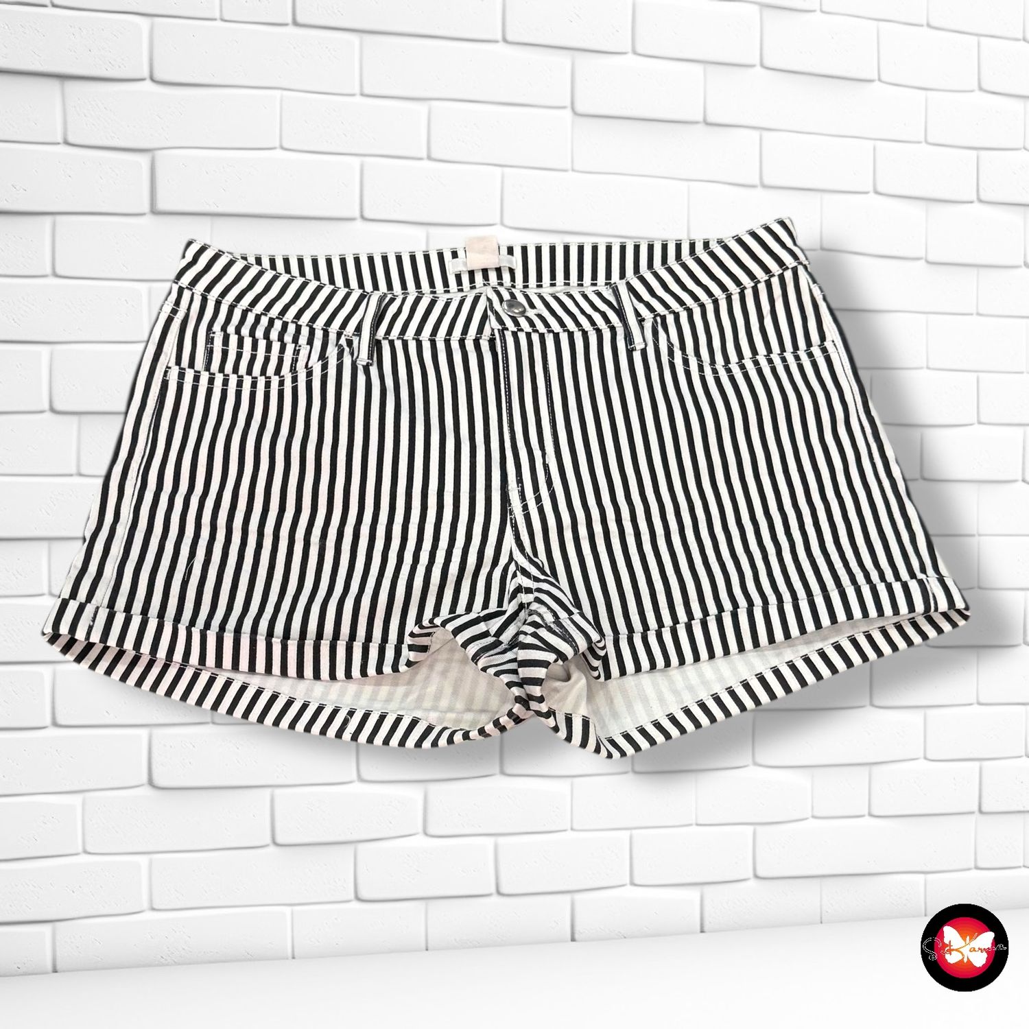 Short vaquero de rayitas H&amp;M Talla 42