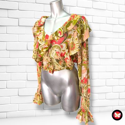 Blusa cropped con volantes COSTES Talla S