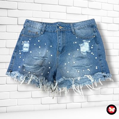 Short vaquero con perlitas Talla L