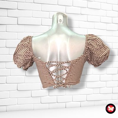 **HOY** Blusa cropped de cuadritos MOTEL Talla S