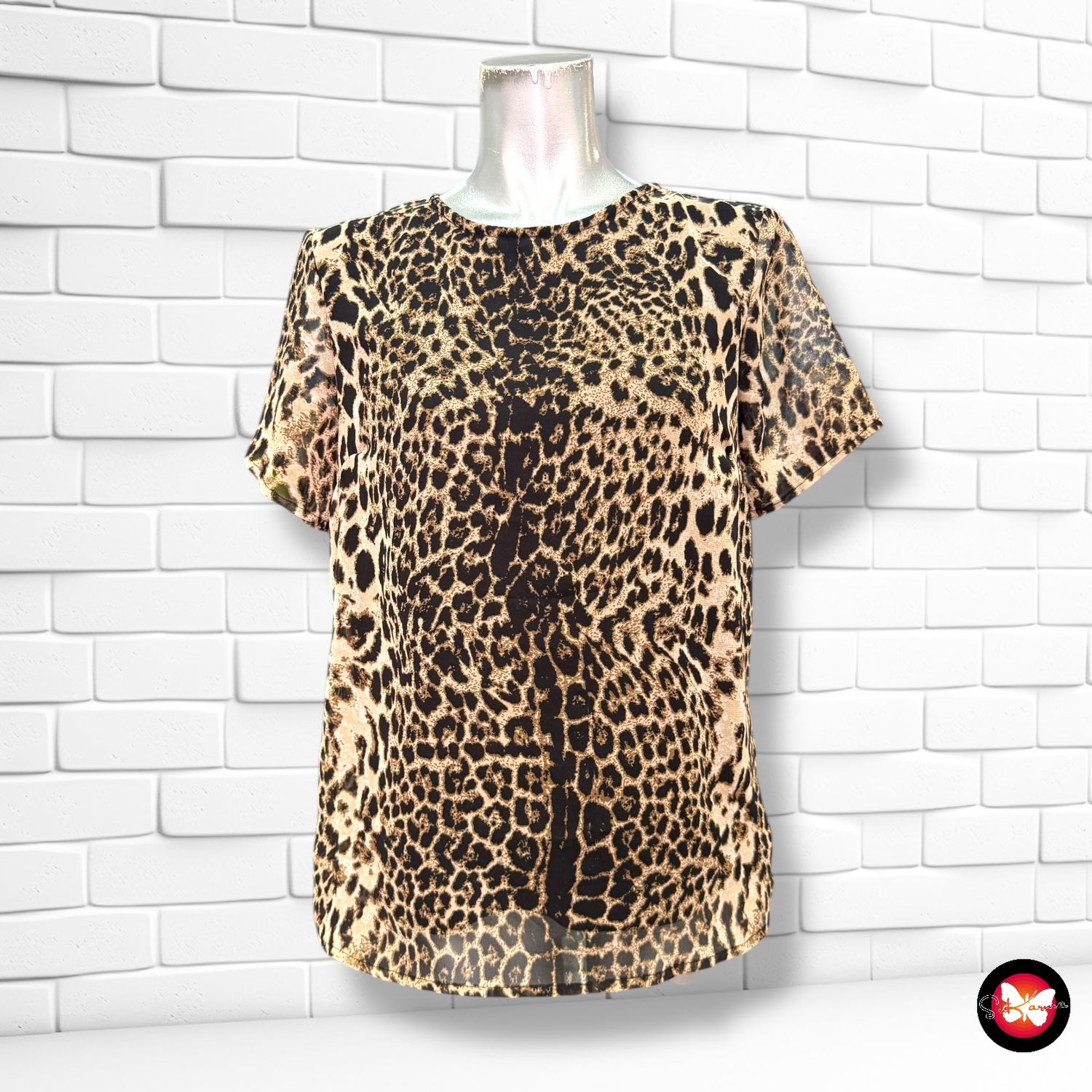 Blusa con estampado animal print PIECES Talla S