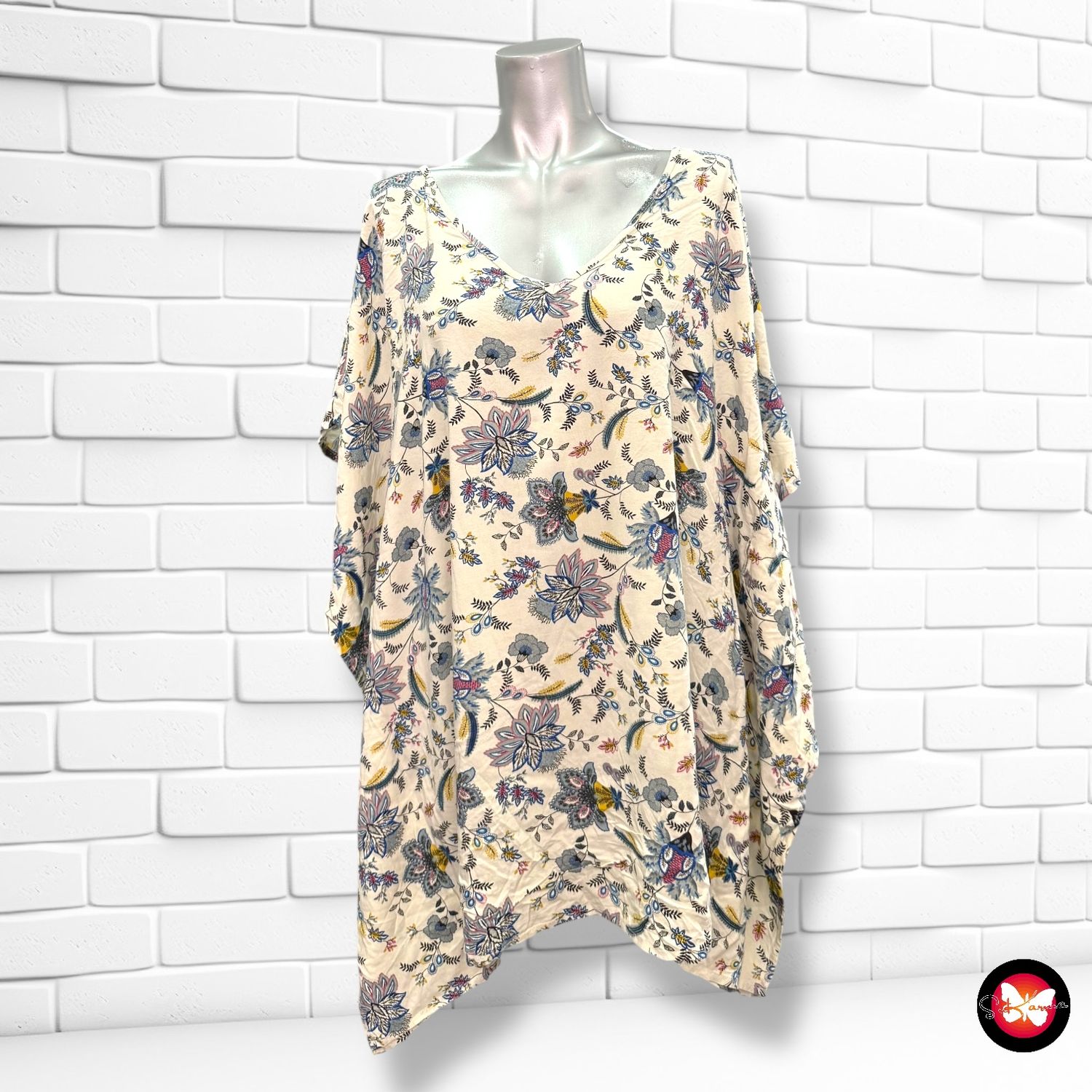 **HOY** MAXI Blusa de flores Talla Única Grande