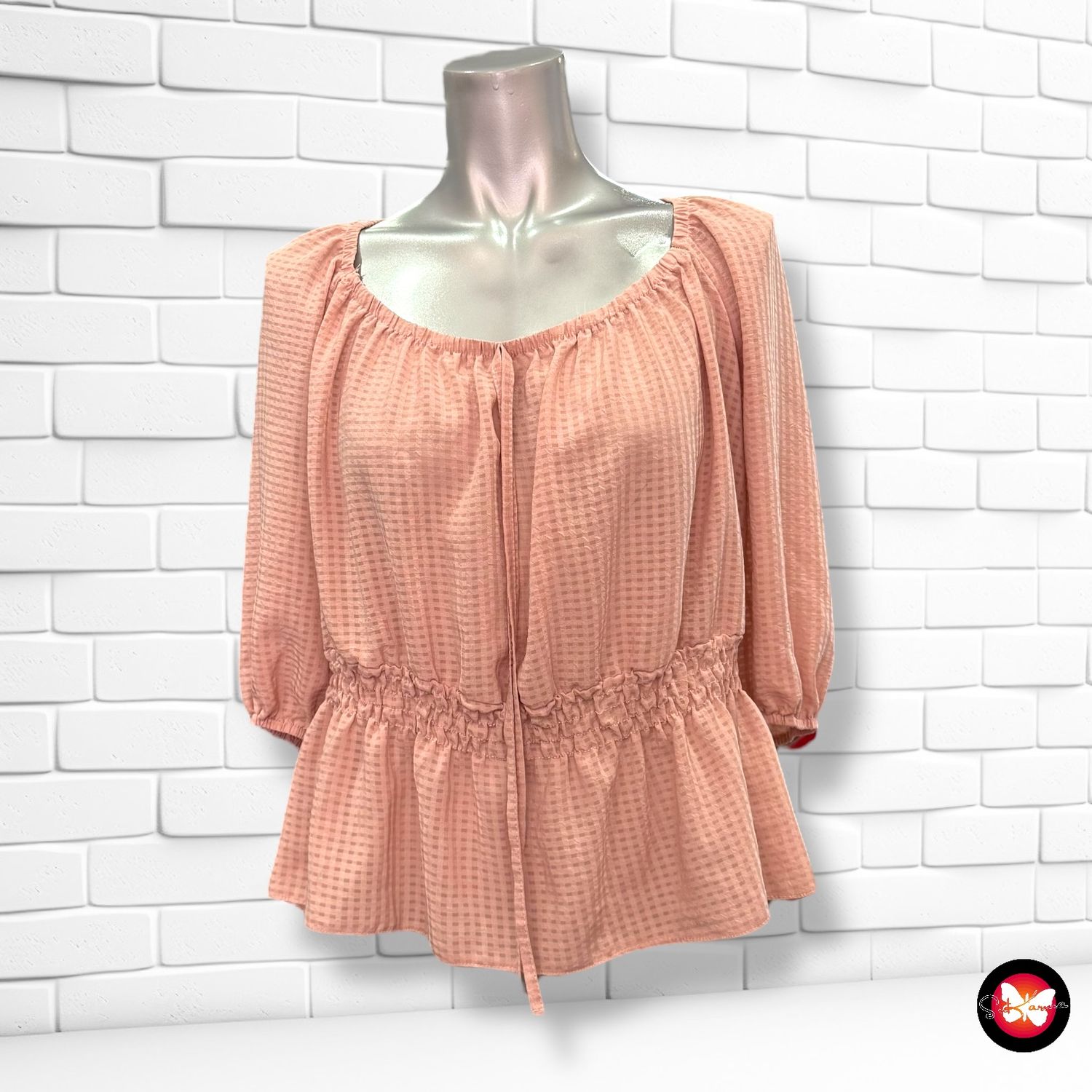 Blusa escote barco PAPAYA Talla 48 (20UK)