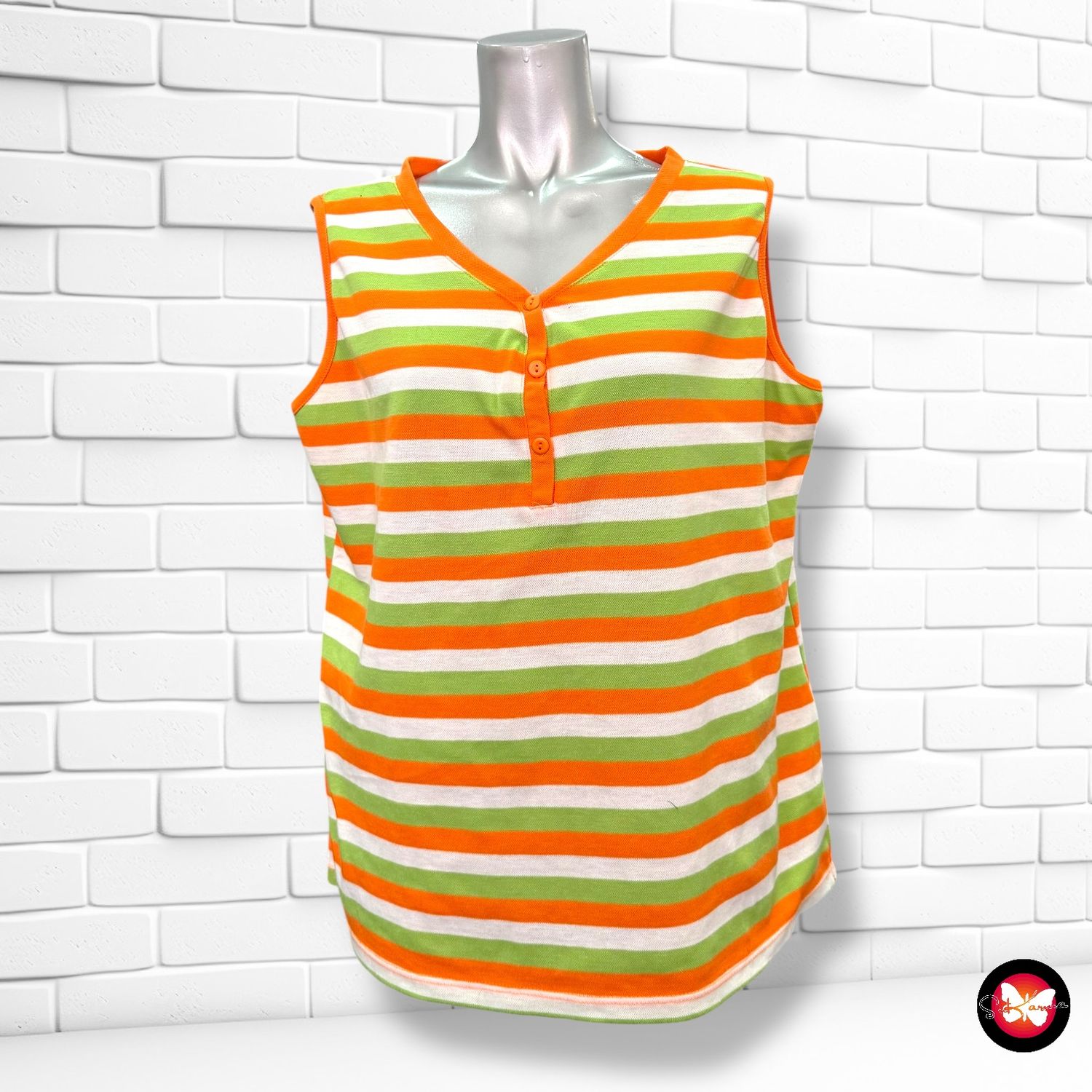 **HOY** Camiseta sin mangas de rayitas Talla XL