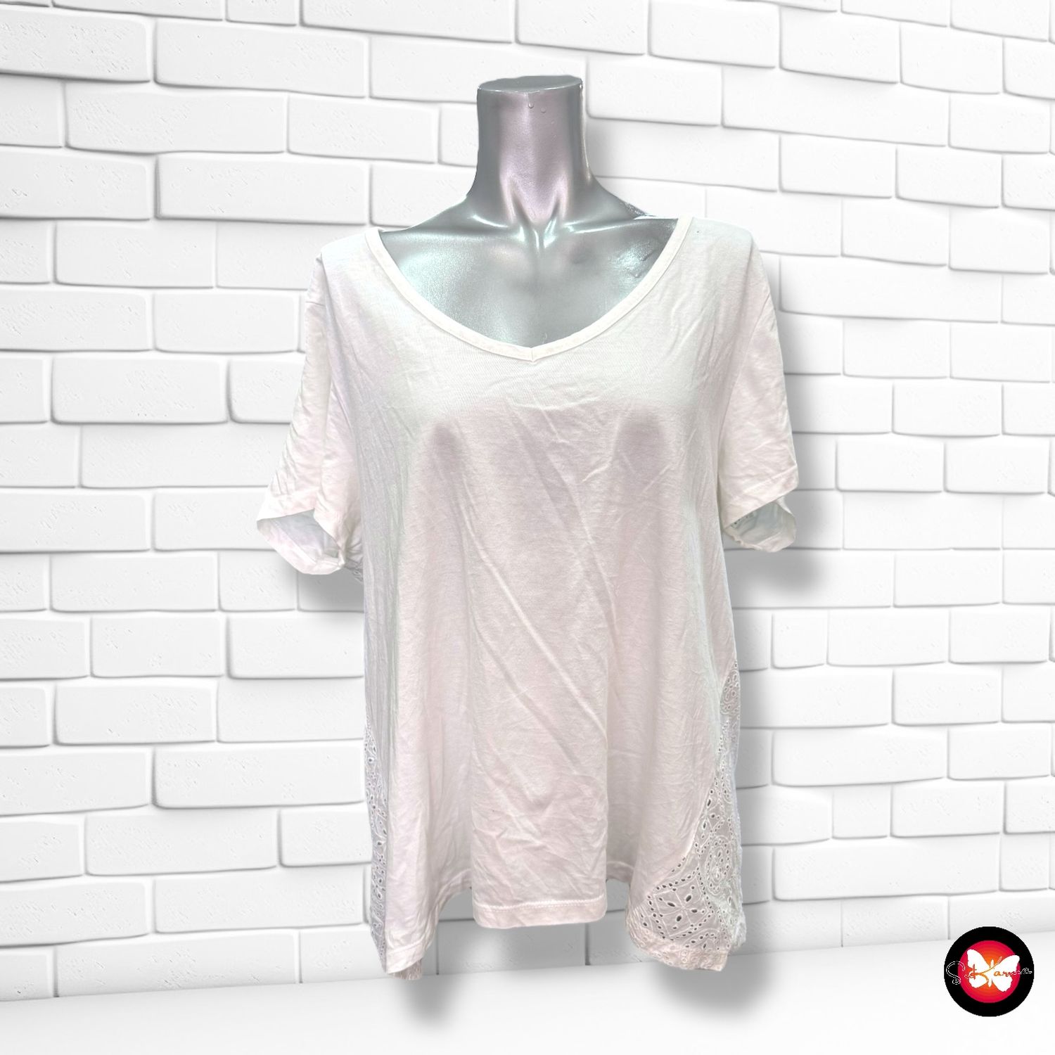 **HOY** Camiseta con espalda de broderie GEORGE Talla 44 (grande)