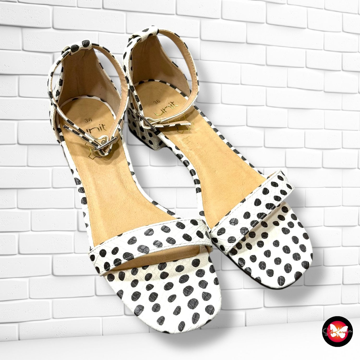 Sandalias de piel de lunares UNIT T36