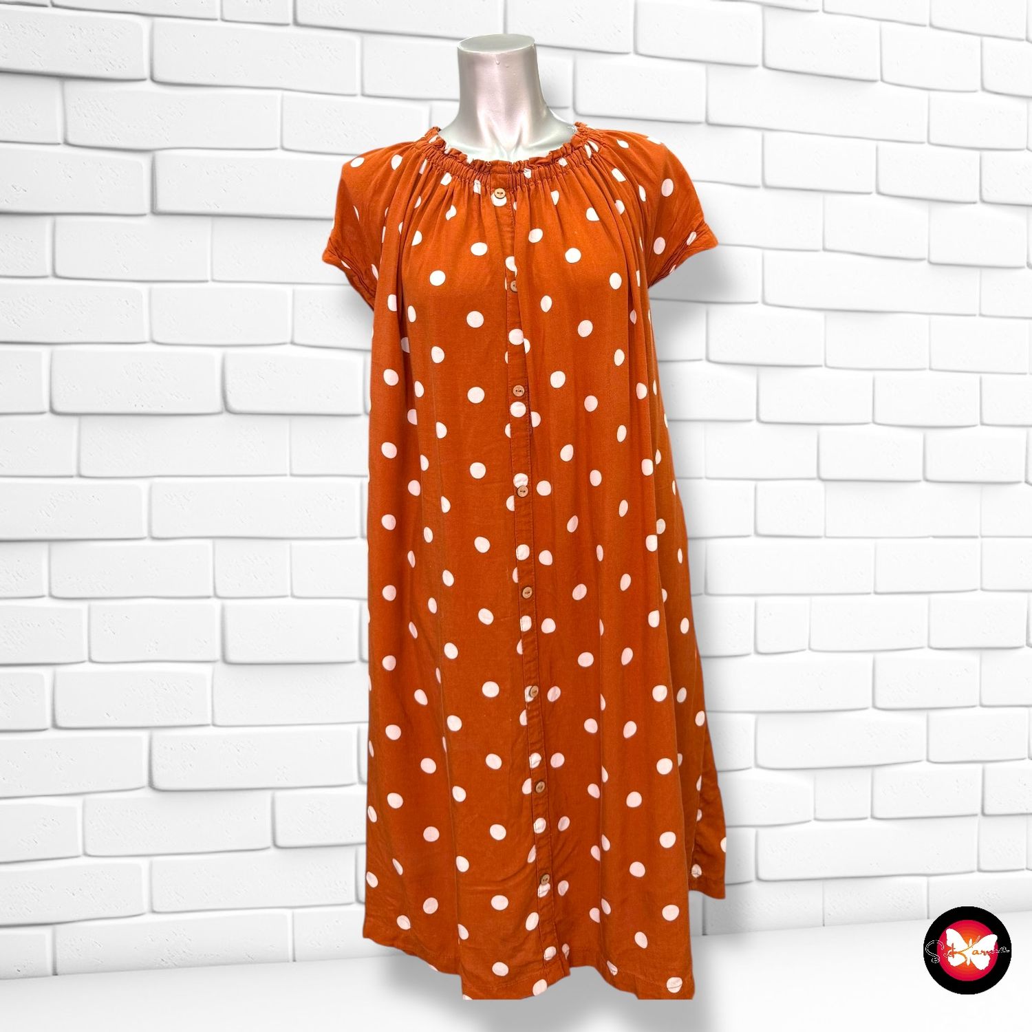 **HOY** Vestido escote barco de lunares Talla XL