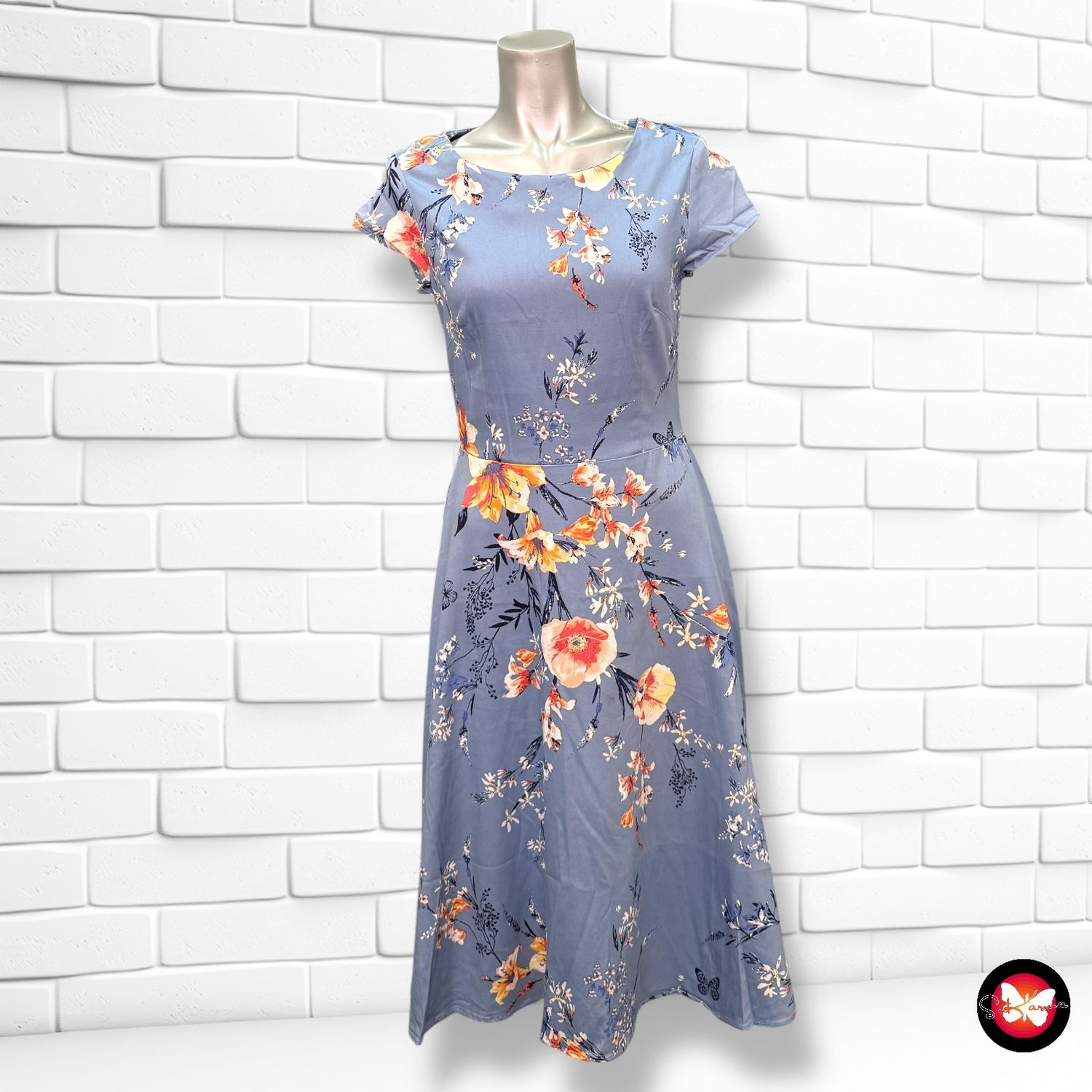 **HOY** Vestido de flores de manga corta YESSICA Talla 36