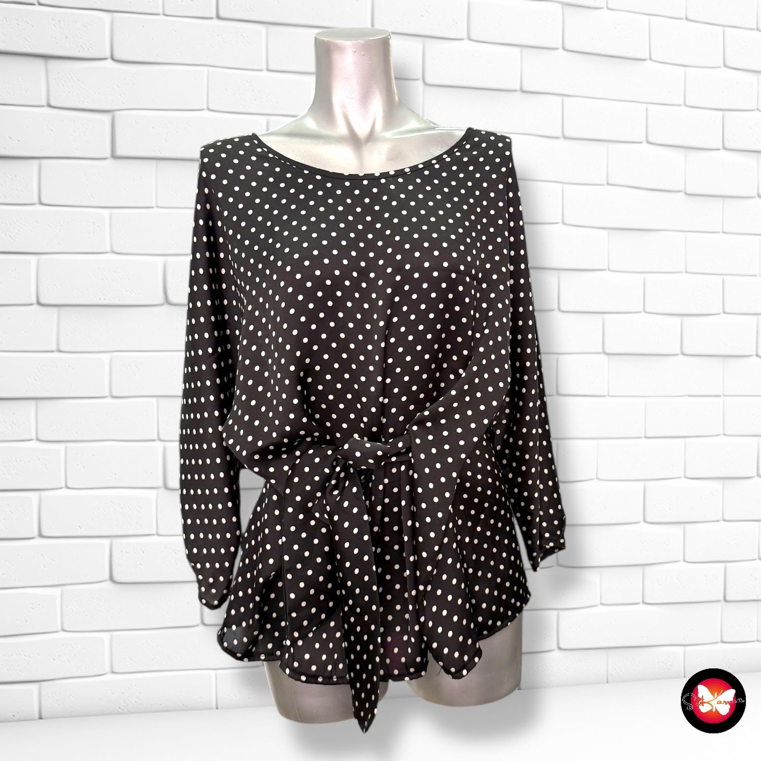 Blusa de media manga de lunares satinada PROMISS Talla 42