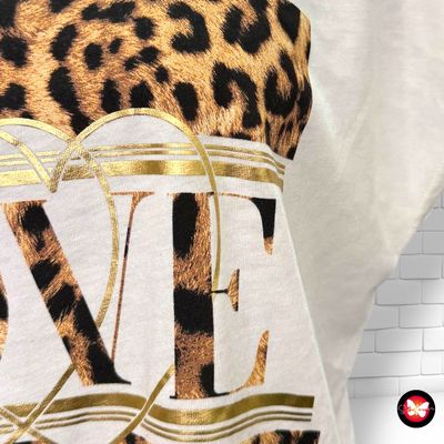 **HOY** Camiseta de manga corta &quot;LOVE&quot; animal print HAILYS Talla L