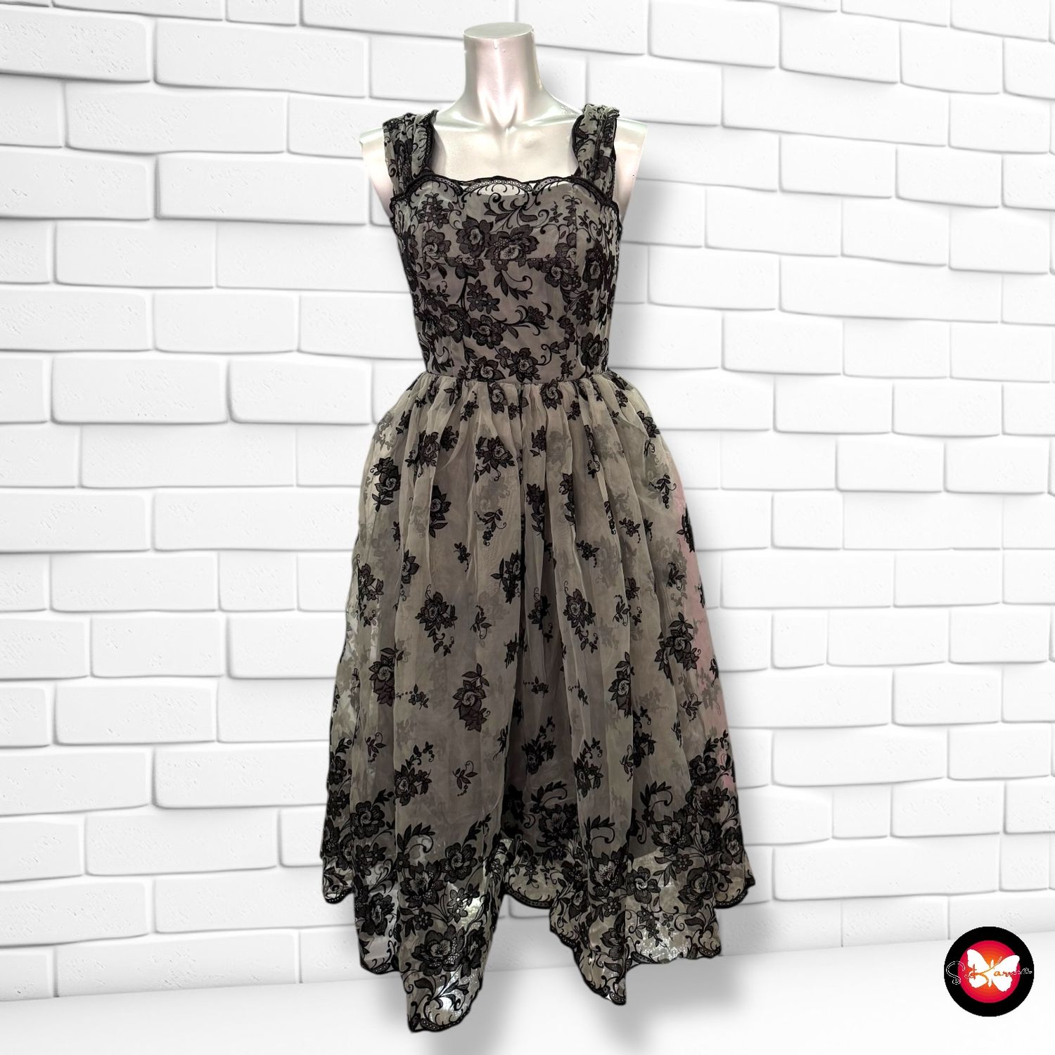 **HOY** Vestido de ceremonia con estampado de terciopelo H&amp;M Talla 34