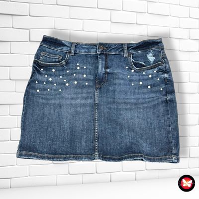 **HOY** Falda vaquera con perlitas FLAME Talla 40 (grande)