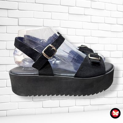 **HOY** Sandalias de ante con plataforma T38