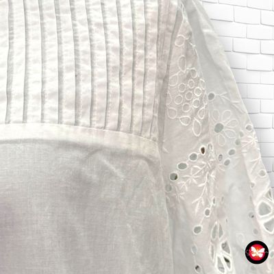 **HOY** Blusa de manga corta con broderie PETER HAHN Talla 44