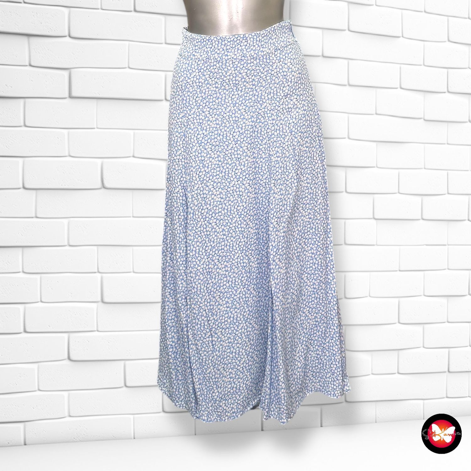 Falda larga de florecitas H&amp;M Talla 34