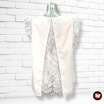 **HOY** Blusa sin mangas con espalda abierta y encaje SHEIN Talla L
