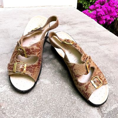 Sandalias de piel efecto serpiente T39
