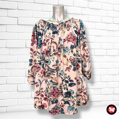 **HOY** Blusa escote barco con flores PEACOCKS Talla 44 (16UK)