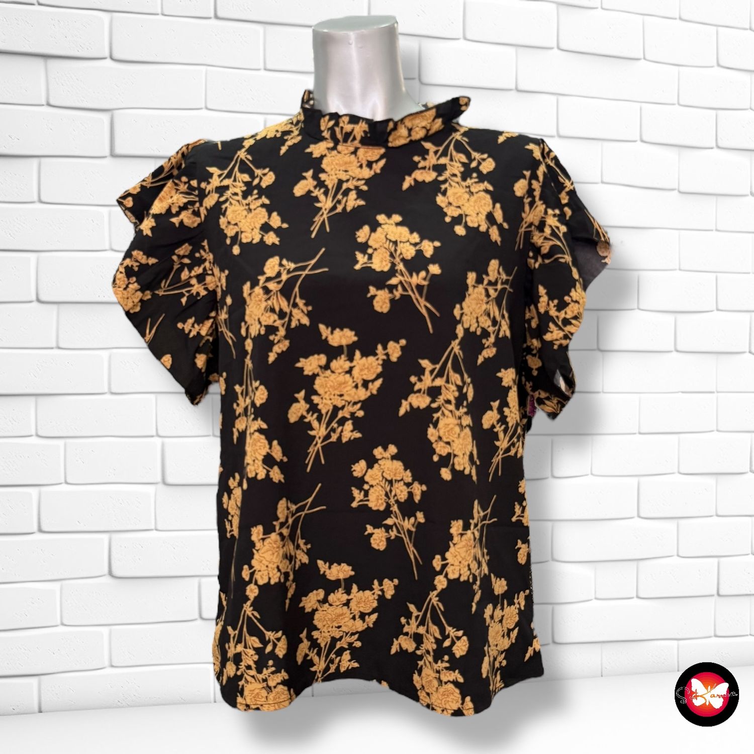 Blusa sin mangas con volantes SHEIN Talla L