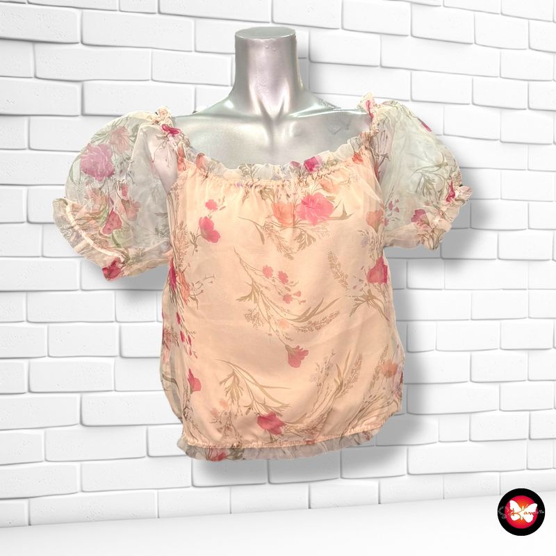 **HOY** Blusa escote barco con tul NEW LOOK Talla 38 (grande)