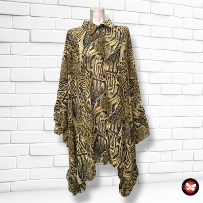 **HOY** Camisa traslúcida estampado animal print Talla Única Grande