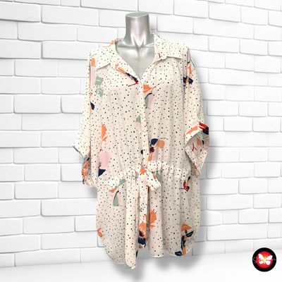 **HOY** Camisa de lunares y flores GEORGE Talla 50 (20USA)