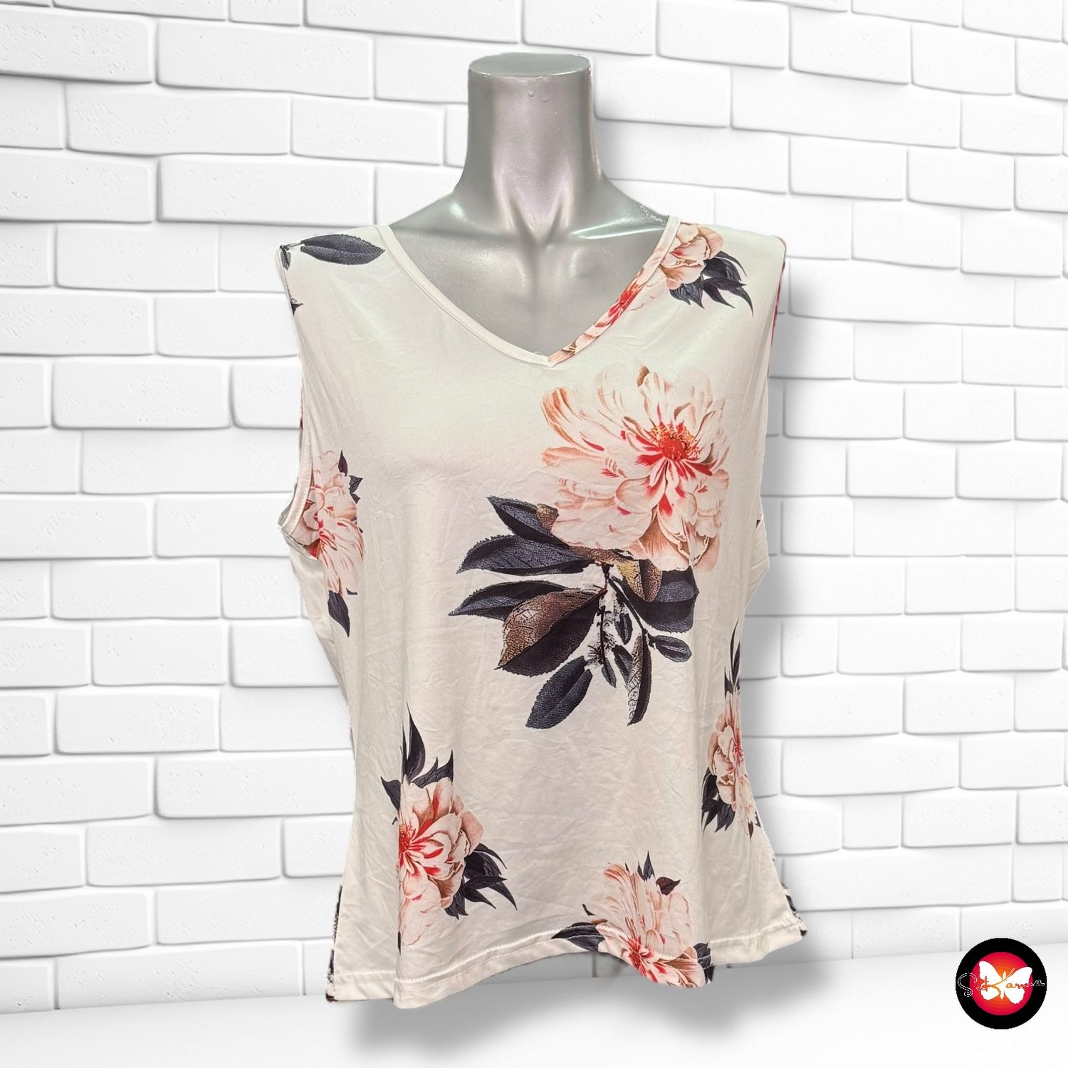 **HOY** Camiseta de tirantes con flores Talla 2XL (pequeña)