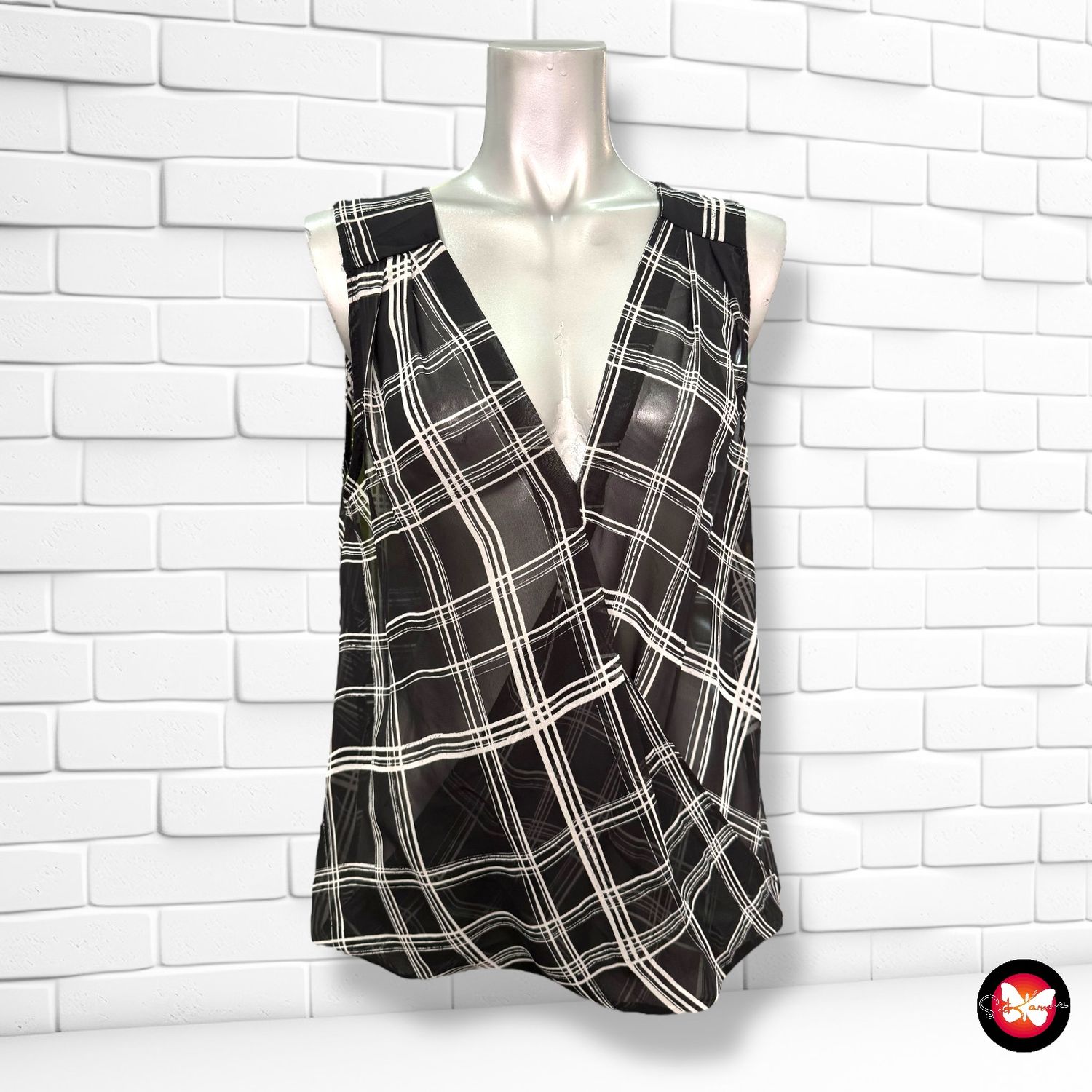 **HOY** Blusa de cuadros traslúcida ATMOSPHERE Talla 38