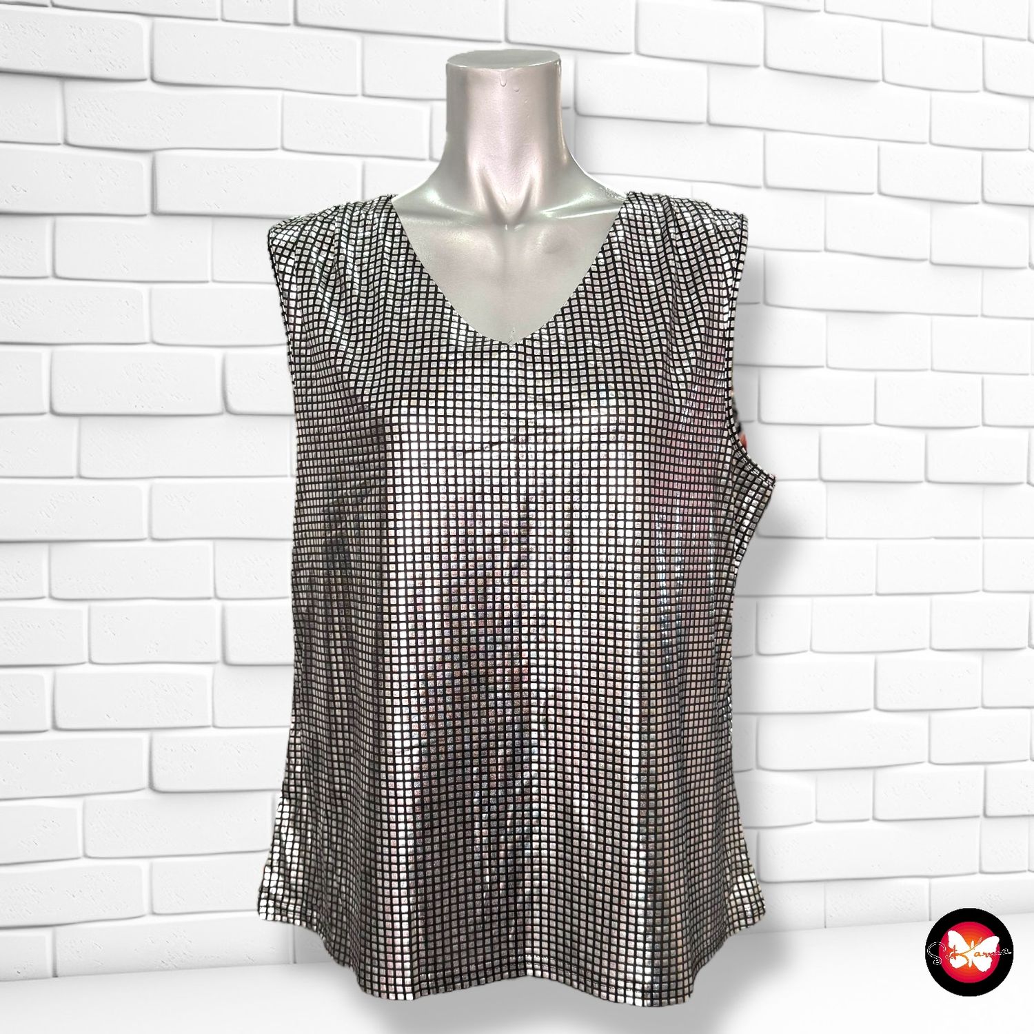 **HOY** Blusa de noche plateada Talla L