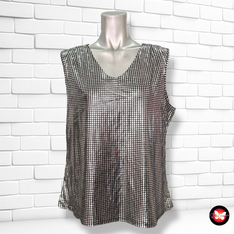 Blusa de noche plateada Talla L