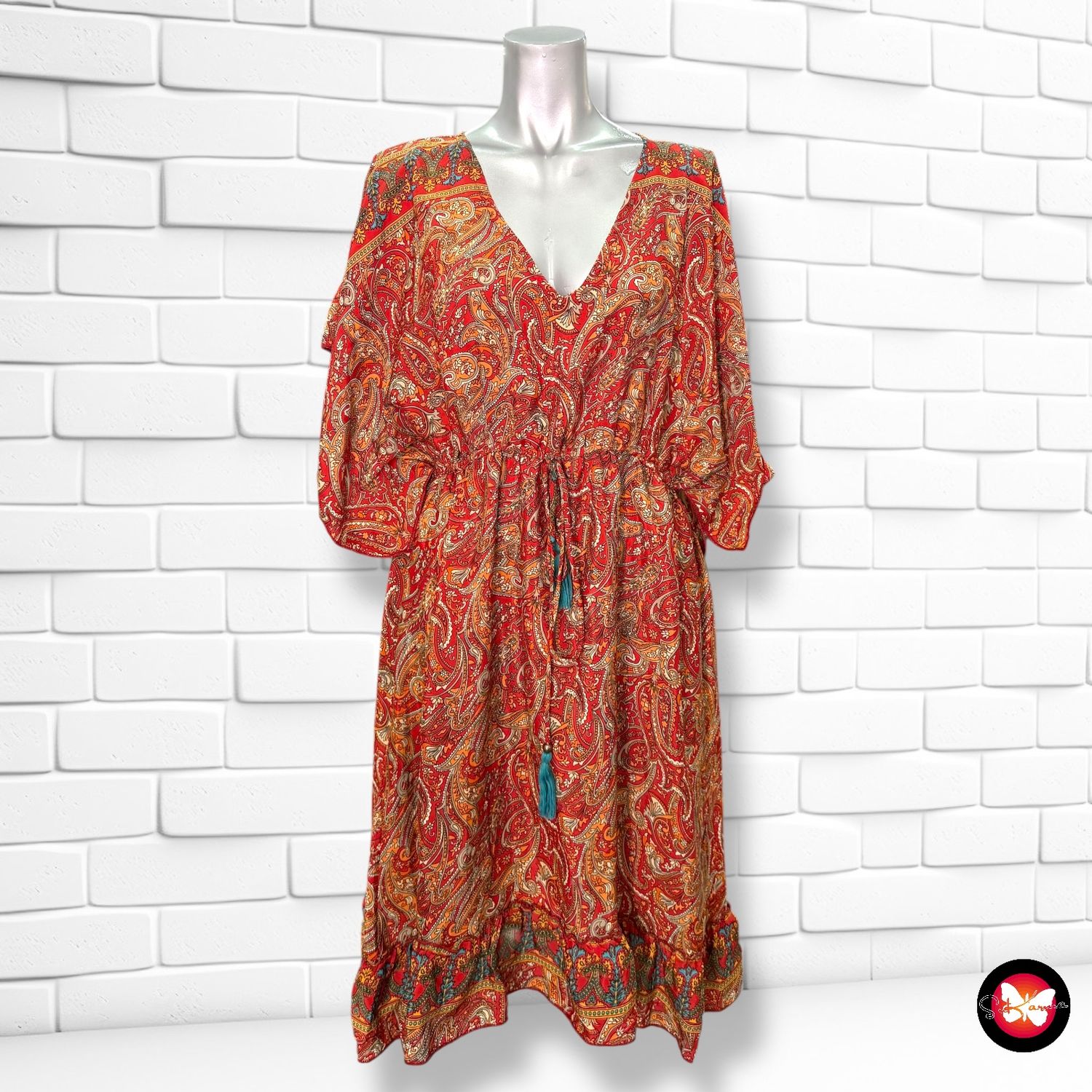 **HOY** Vestido boho de seda BIGG BULL Talla Única