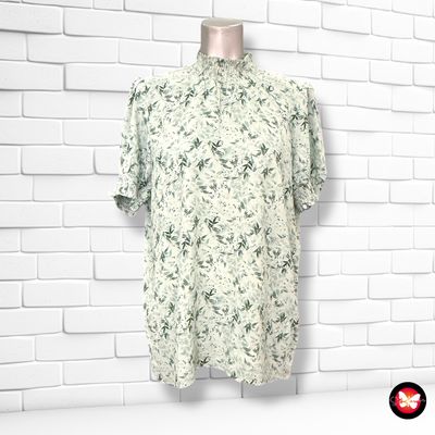 **HOY** Blusa de manga corta y cuello fruncido Talla M