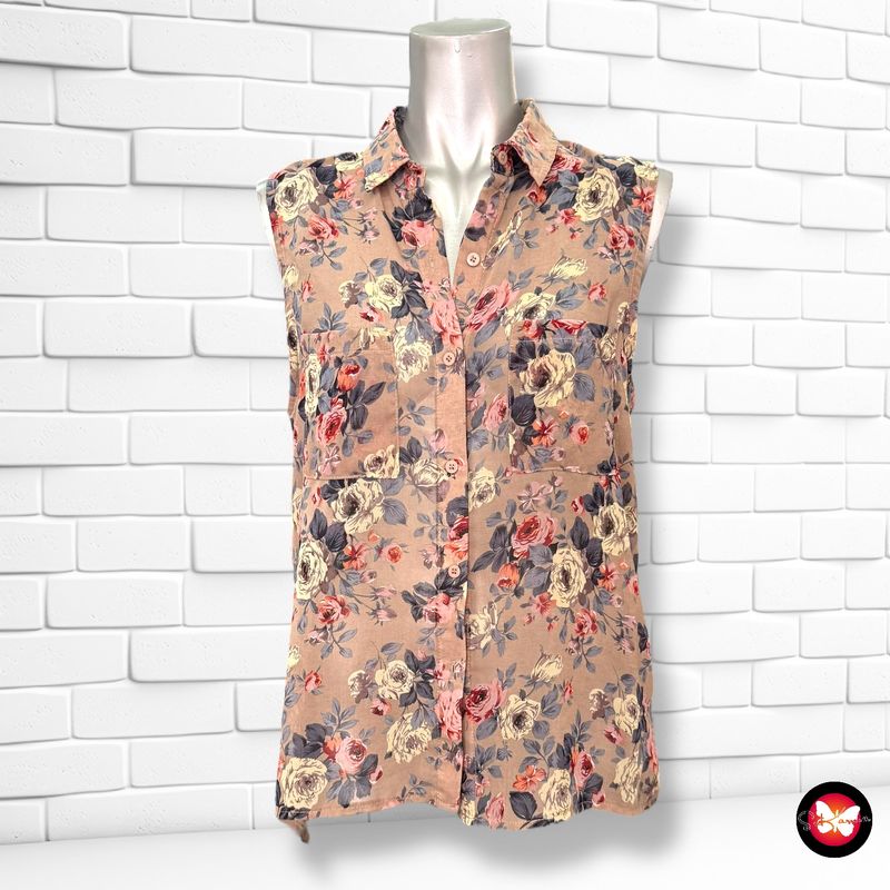 **HOY** Camisa sin mangas de flores traslúcida NEW LOOK Talla 36 (8UK)