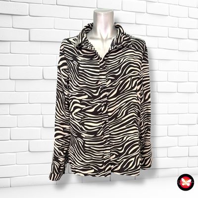 **HOY** Camisa de manga larga estampado cebra Talla 40