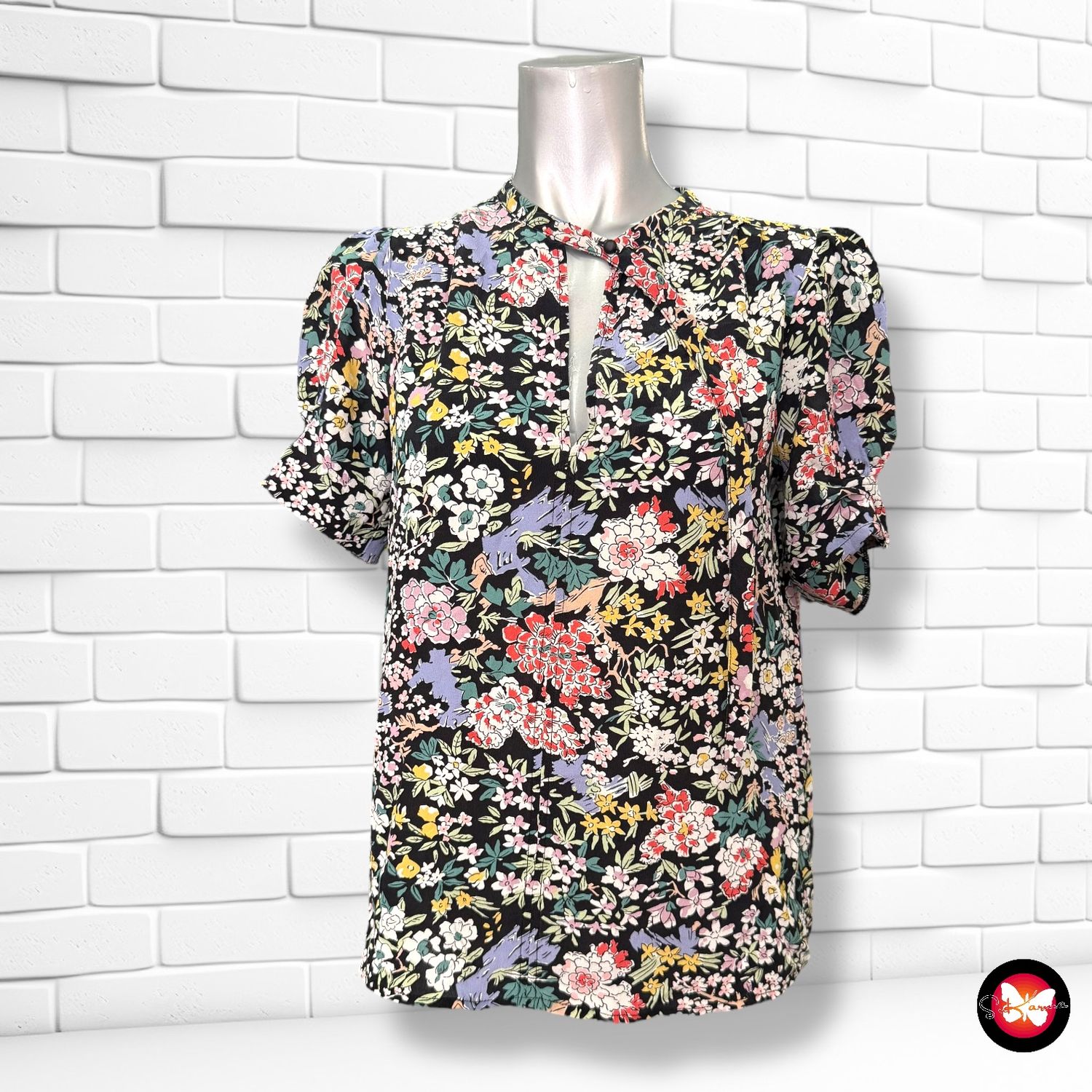 **HOY** Blusa de manga corta de seda TARA JARMON Talla 36