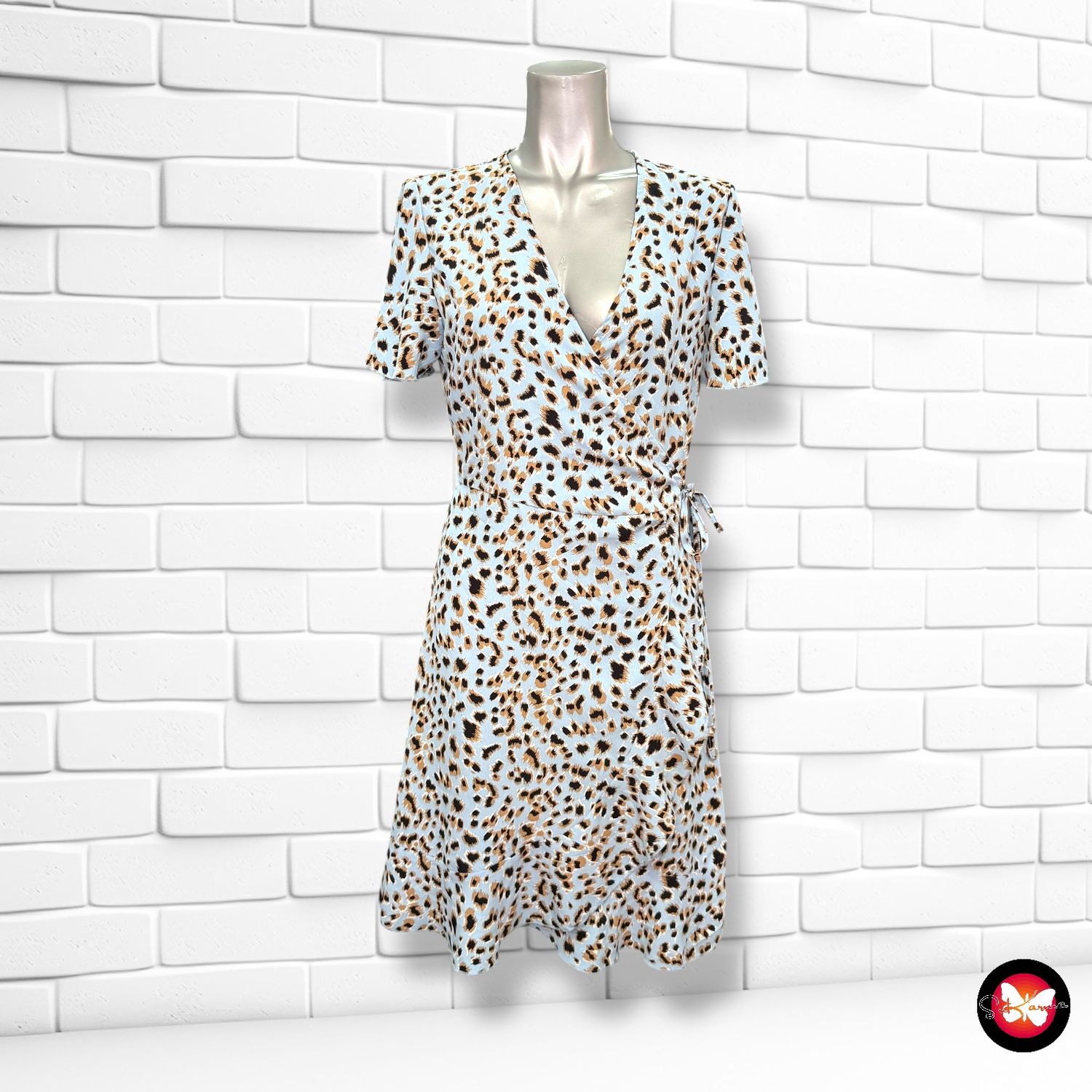 **HOY** Vestido cruzado animal print ONLY Talla S