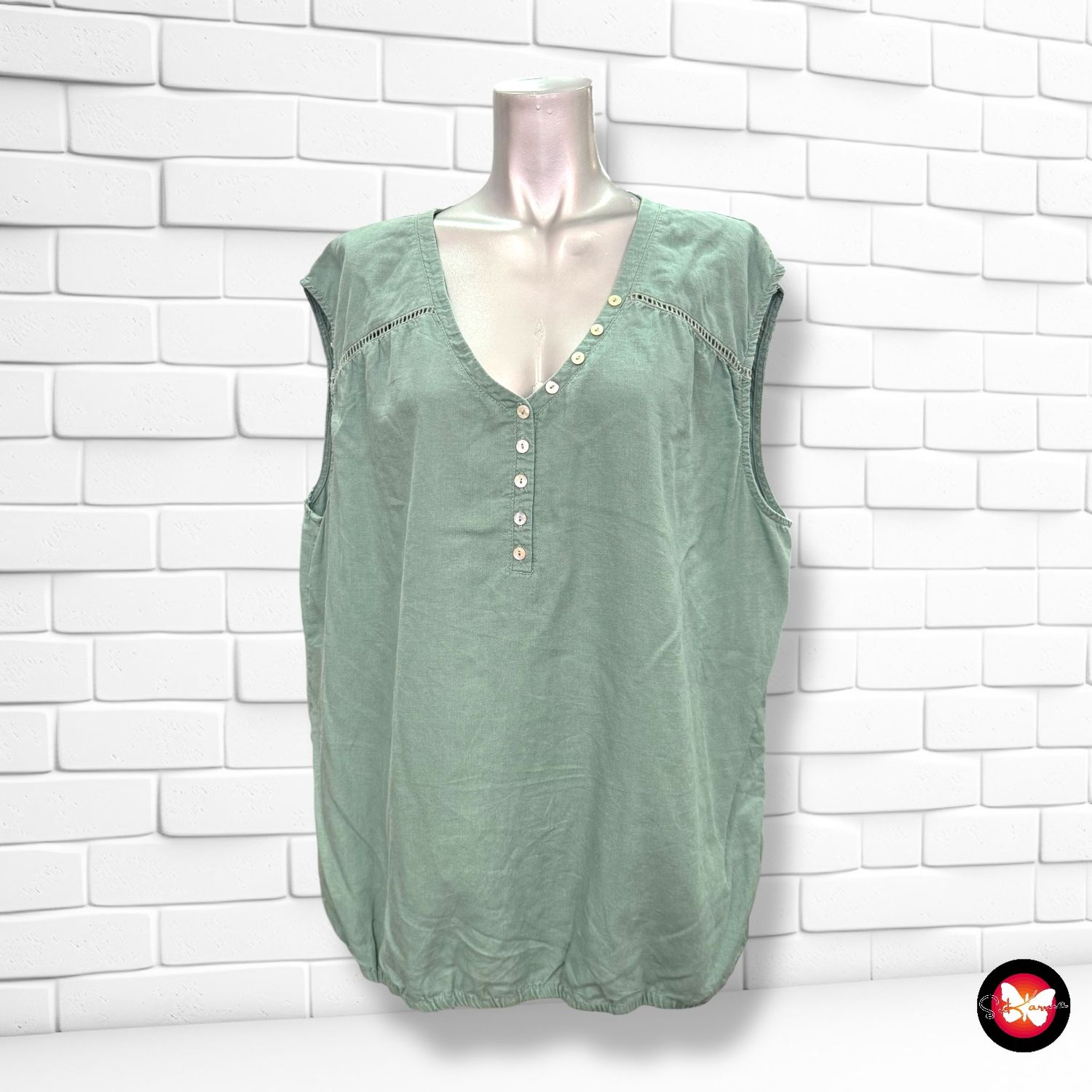 Blusa sin mangas de lino Talla XXL