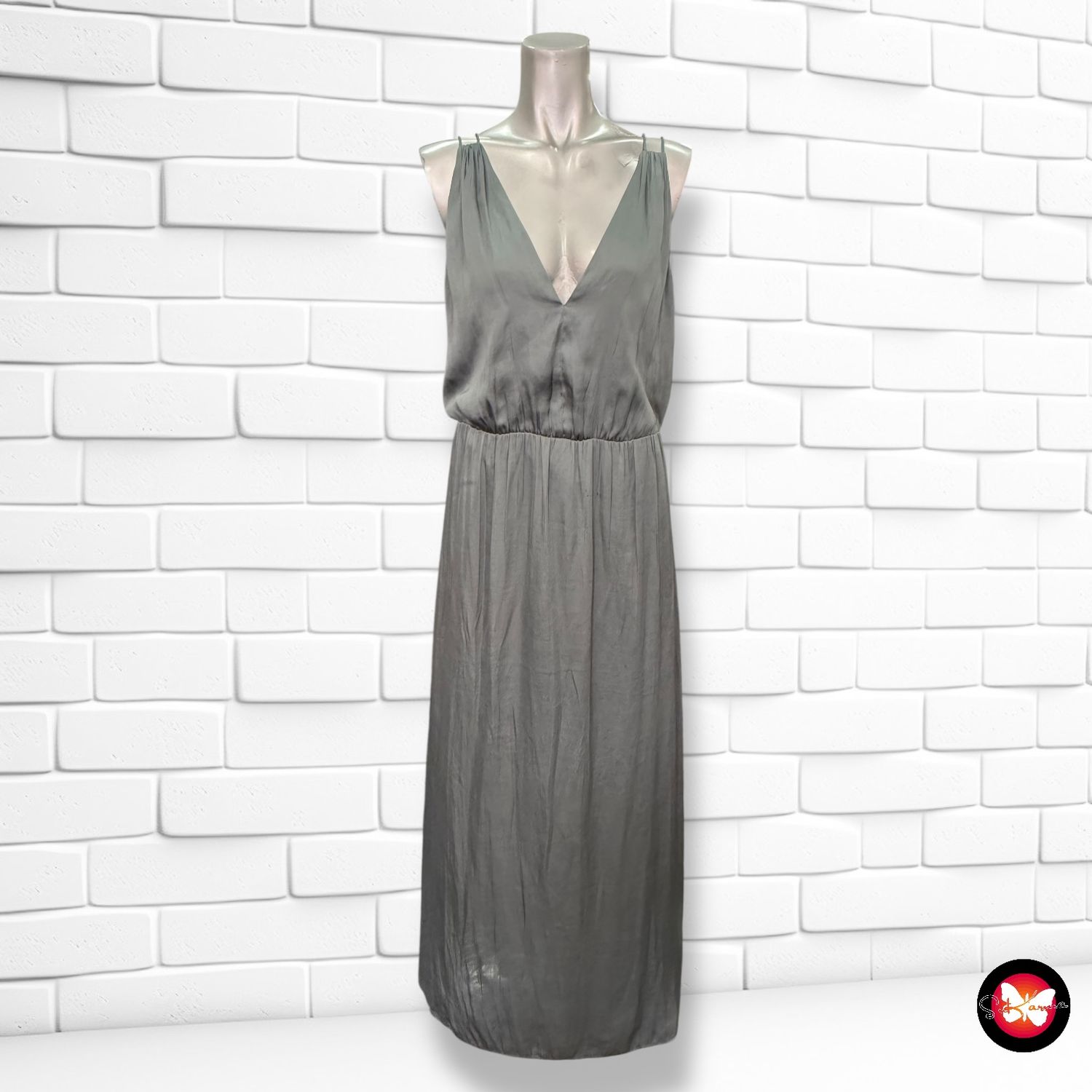 Vestido largo satén H&amp;M Talla 38