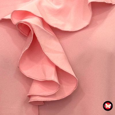**HOY** Blusa de manga corta con volante Talla XXL (pequeña)