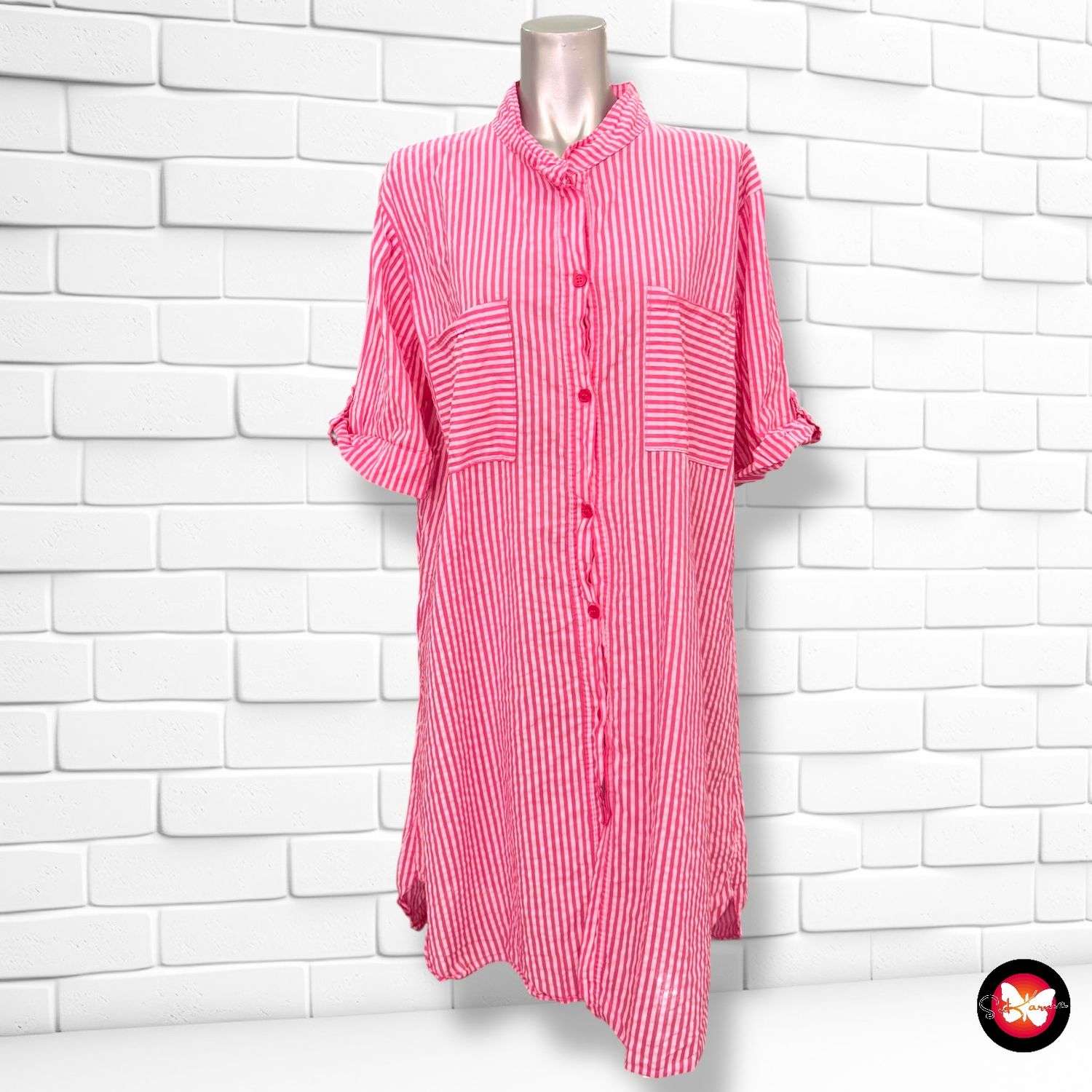 **HOY** Vestido camisero de rayitas Talla Única