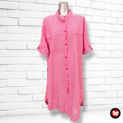 **HOY** Vestido camisero de rayitas Talla Única
