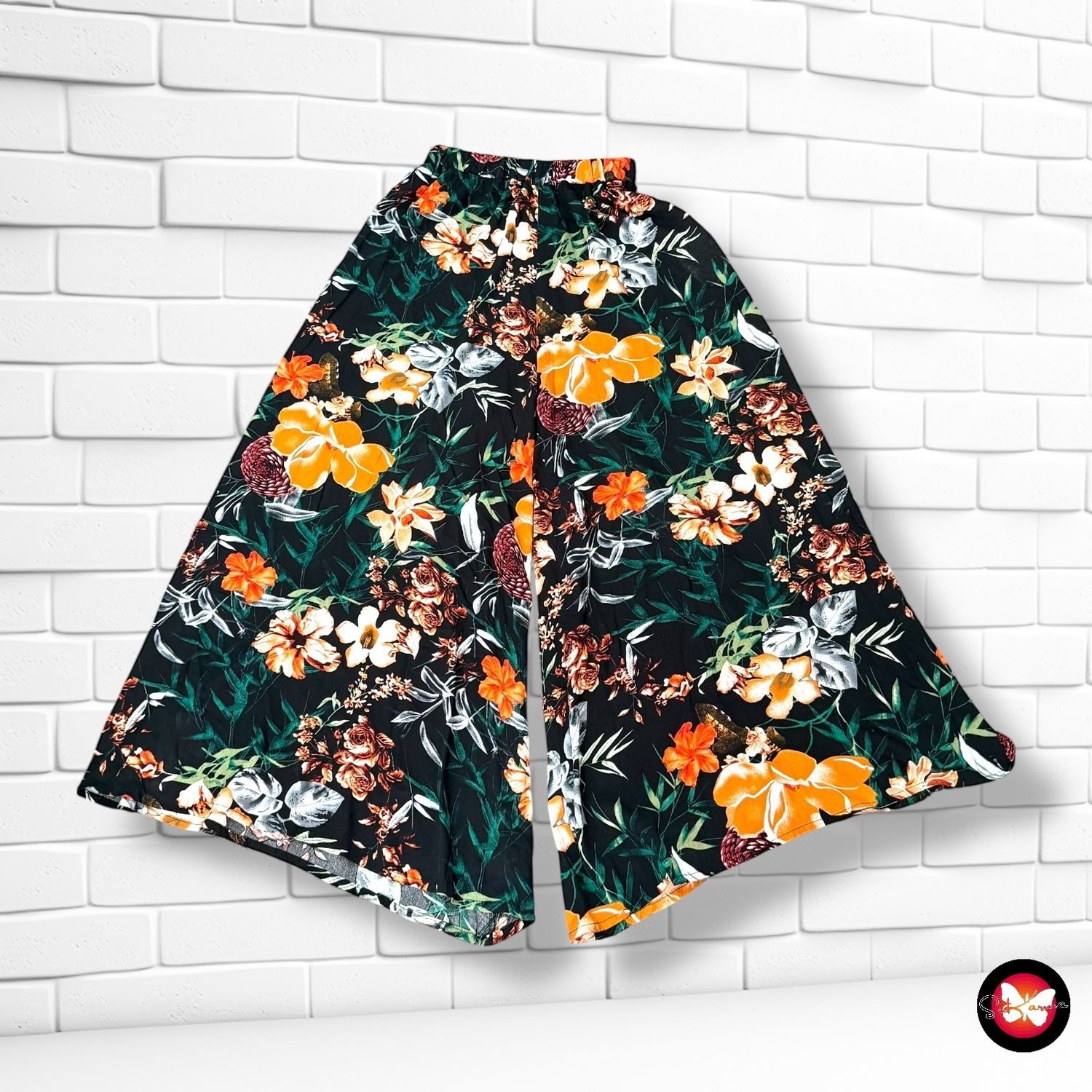 **HOY** Pantalón sueltito palazzo de flores MENGLU Talla M