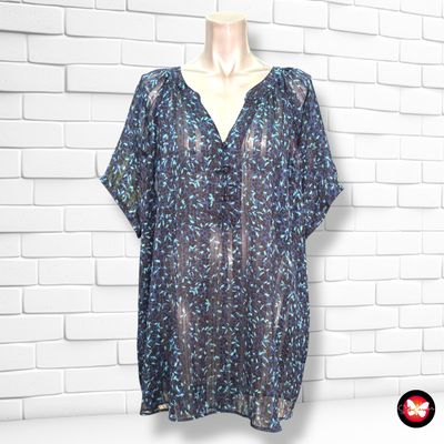 **HOY** Blusa traslúcida de manga corta PAPAYA WOMAN Talla 46 (18UK) (grande)