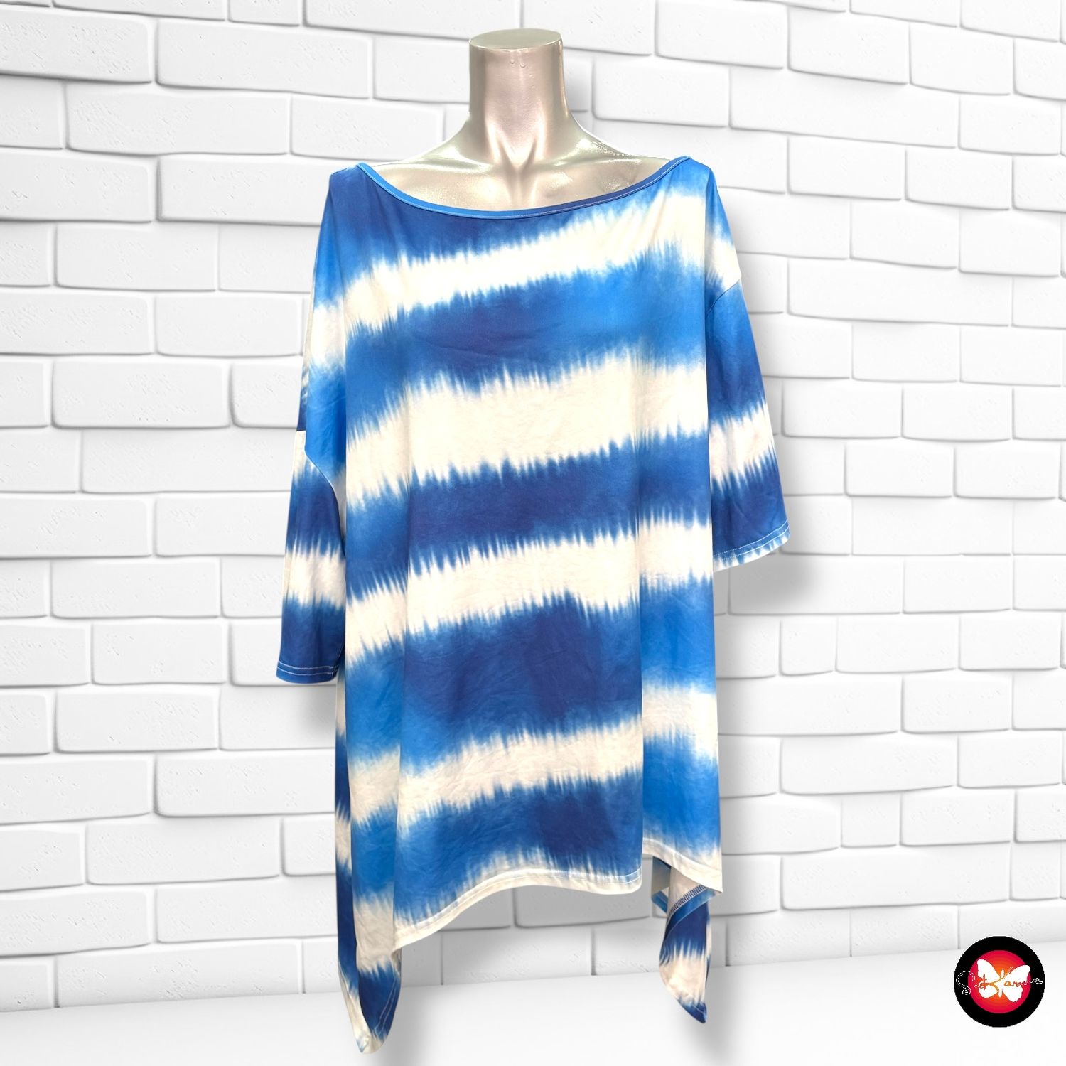 **HOY** Blusa de manga corta con picos SHEIN Talla 4XL