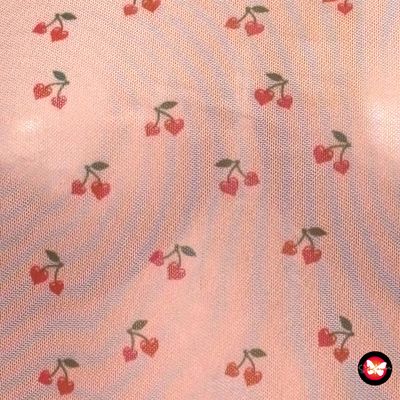 **HOY** Blusa de manga corta traslúcida &quot;CEREZAS&quot; PRIMARK Talla S