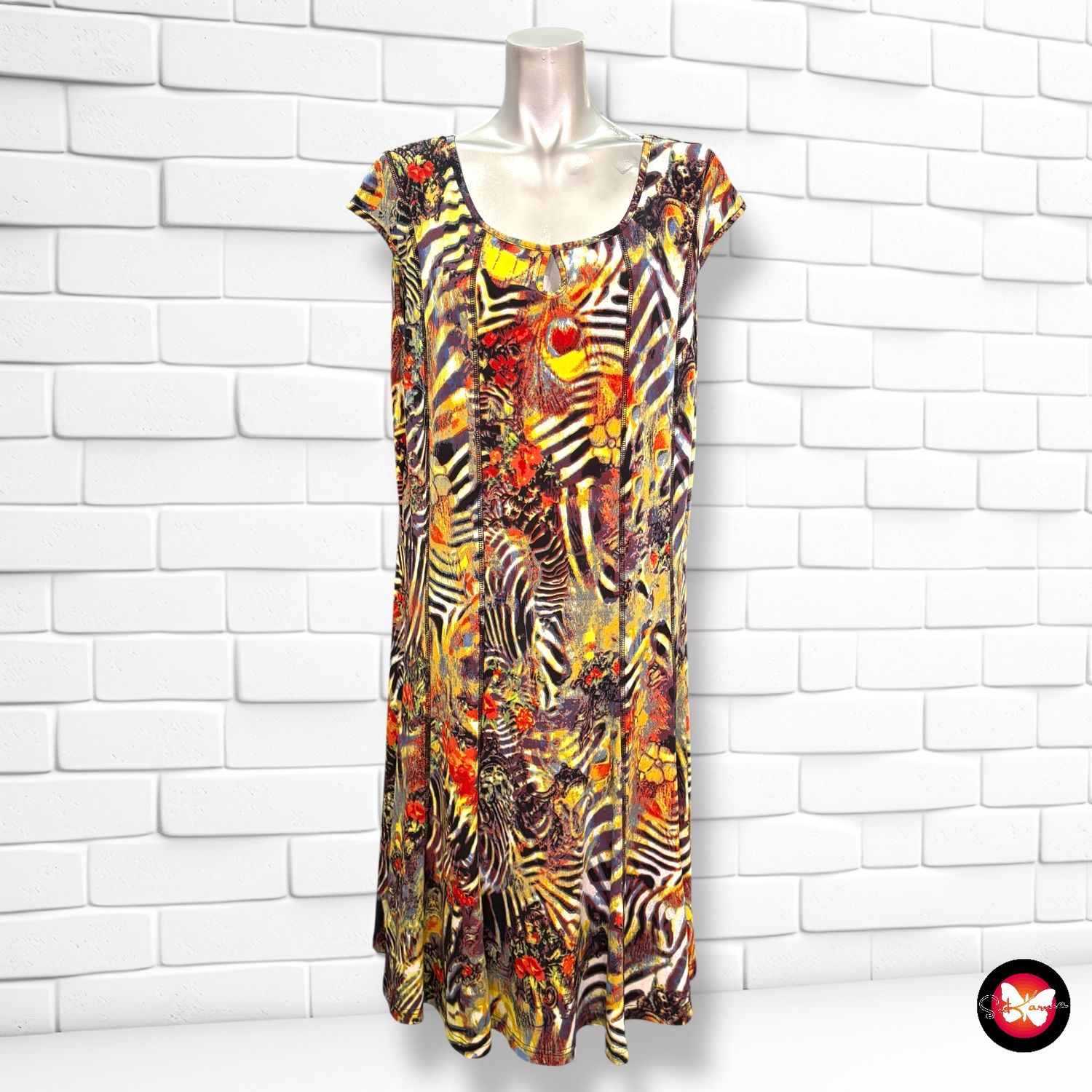 **HOY** Vestido de manga corta estampado KLASS Talla 44 (16UK)